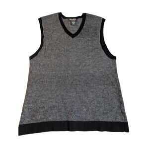 Eddie Bauer Gray 100% Merino Wool Button Vest Cardigan XXL Grandpa